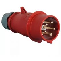 Worms - Fiche mâle cee 3 Phases + Terre + Neutre 400V 63 a