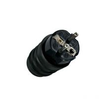 Fiche male etanche IP44 16A noire