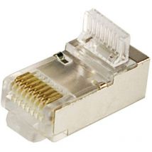 Logilink - Fiche modulaire RJ45 mâle cat 5e, blindé MP0004 RJ45 mâle, droit Pôle: 8P8C argent 100 pc(s)
