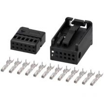 Fiche nue Fakra male 12pin noire avec broches