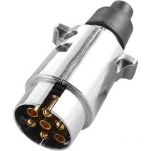 fiche remorque 7 Broches en métal,Prise Remorque 7 Broches Male Metal Etanche, 12V Adaptateur Prise 7 Broches pour la Connexion des Remorques et des