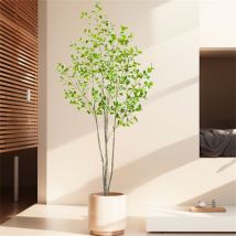 Ficus Artificial 180cm, Planet Artificielle Interieur en Pot, Fausse Plante, Faux Arbre Interieur Décoration pour Intérieur Extérieur Maison Salon