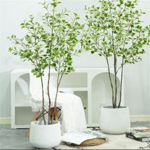 Ficus Artificial 120cm, Planet Artificielle Interieur en Pot, Fausse Plante, Faux Arbre Interieur Décoration pour Intérieur Extérieur Maison Salon