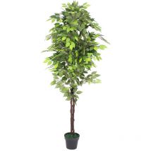 Ficus Plante Artificielle 180cm avec Bois Véritable Decovego