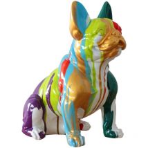 Kuateh - Figurine Boston Terrier Assis Kuatéh Nina 40x29x45 cm Multicolore