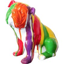 Figura Bulldog Sentado Kuatéh Nun 29x16x28 cm Multicolor