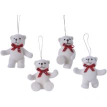 Figura de plástico de oso con multitud de brillantina 4 unidades l 7.5 x a 5.5 x h 6.2 cm