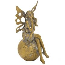 Figura decoración de resina dorada 9.5x9.5x19