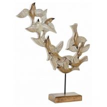 Figura decorativa Dkd Home Decor beige hierro pájaros (49 x 11,5 x 63 cm)