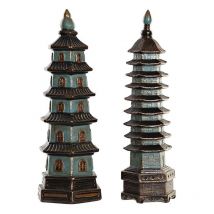Figura decorativa dkd home decor 15 x 17 x 50 cm turquesa oriental (2 unidades)