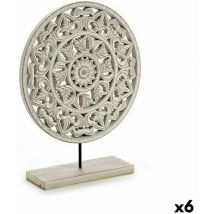Figura decorativa mandala blanco 30 x 36 x 7 cm (6 unidades)