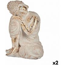 Figura decorativa para jardín buda poliresina 23 x 33 x 26 cm (2 unidades)