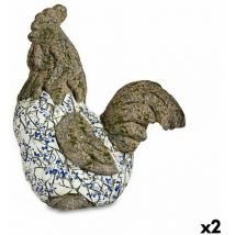 Figura decorativa para jardín gallo poliresina 22,5 x 46 x 41,5 cm (2 unidades)