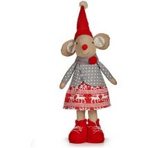 Figura Decorativa Ratón Navidad 48 cm Blanco Rojo Gris Crema - Marca ean: 8445226785492 - Krist+