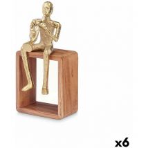 Gift Decor - Figura decorativa saxofón dorado madera metal 13 x 27 x 13 cm