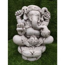Anaparra - Figura Ganesha oradora 32x21x40cm. de hormigón piedra para el jardín