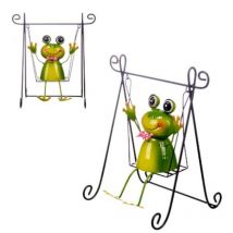 Figurine décorative pour jardin grenouille en métal 27,8 x 30 x 19,2 cm