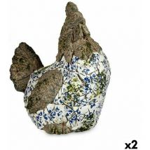 Ibergarden - Figurine décorative poule de jardin en polyrésine 22,5 x 39 x 34 cm (2 pièces)