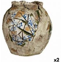 Ibergarden - Figure décorative vase de jardin en polyrésine 27 x 27 x 27 cm (2 unités)