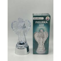 Figurine Ange Led -2 Grands / 3-19 Ang Cortina / Blanc / Avec Piles / 1 Pièce