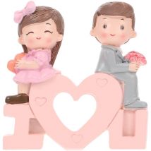 Figurine artisanale en résine décorative, 1 pièce, cadeau de Saint-Valentin, jolie figurine de couple, décoration de bureau, cadeau de festival