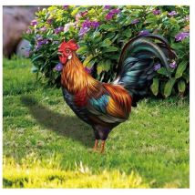 Basetbl – Figurine Coq Décorative En Acrylique – Imperméable Et Durable – Pour Espaces Extérieurs – Design Réaliste Pour Dissuader Rongeurs Et Oiseaux