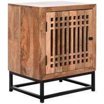 Table De Chevet Mangue Verre 50X40X65 Baguettes