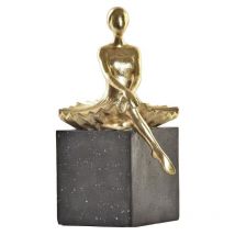 Figurine décorative Dkd Home Decor ballerine dorée en résine gris foncé (21,5 x 23 x 32 cm)