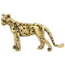 Feiyue - Figurine de guépard artisanale en laiton Figurine antique d'animal marin Petite décoration dorée