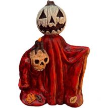 Ibuyke - Figurine de magicien en forme de tête de citrouille fantaisiste pour Halloween en résine pour décoration saisonnière de la maison