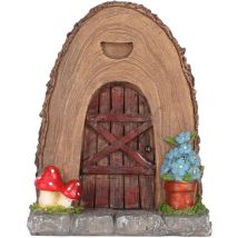 Figurine de porte de jardin de fées en résine, sculpture de porte de fée miniature, accessoires de jardin de fées pour décoration extérieure