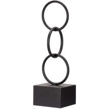 Figure décorative arceaux en métal noir (12,5 x 40,5 x 12,5 cm)