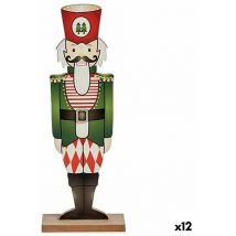 Casse-Noisette Figure décorative Bois noir rouge vert 8 x 40 x 15 cm (12 pièces) - Krist+