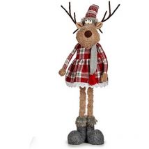 Figure décorative écharpe de cerf 17 x 78 x 24 cm rouge gris