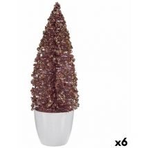 Christ+ Figure de décoration de sapin de Noël en plastique rose doré 9 x 28 x 9 cm (6 pcs) - Krist+