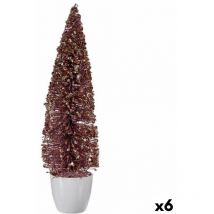 Christ+ Décoration de sapin de Noël Figure sapin de Noël en plastique rose 10 x 38 x 10 cm (6 pièces) - Krist+
