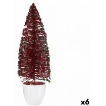 Christmas Tree Decoration Figure Red Plastic Christmas Tree 10 x 33 x 10 cm (6 pieces) - Krist+