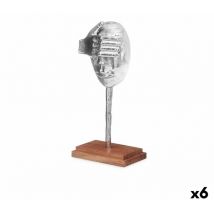 Gift Decor - Figurine décorative face argentée bois métal 17 x 33,5 x 10 cm
