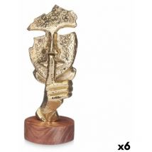 Gift Decor - Figurine décorative visage doré bois métal 12 x 29 x 11 cm