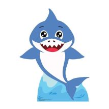 Star Cutouts - Figurine en carton Baby Boy Shark Bleu - Haut 93 cm