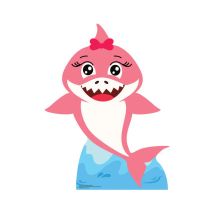 Star Cutouts - Figurine en carton Baby Girl Shark rose Haut 93 cm