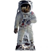 Star Cutouts - Figurine en carton Buzz Aldrin Astronaute debout avec mini buggy et sa tenue d'astronaute - Haut 187 cm