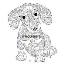 Figurine en carton à colorier - Mandala Chien - 92 cm