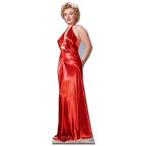 Star Cutouts - Figurine en carton Marilyn Monroe Robe de soirée rouge satinée - 177 cm