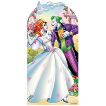 Figurine en carton passe-tete Mariage Harley Quinn et le Joker DC Comics Hauteur 194 CM