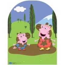 Star Cutouts - Figurine en carton Passe Tête Peppa Pig et Georges Hauteur 123 cm