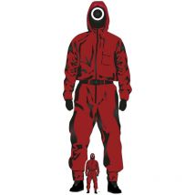 Star Cutouts - Figurine en carton Personnage avec Combinaison Rouge Squid Game Hauteur 183 cm