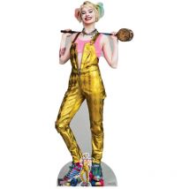 Figurine en carton Harley Quinn (Margot Robbie) salopette dorée film Birds of Prey Hauteur 169 CM