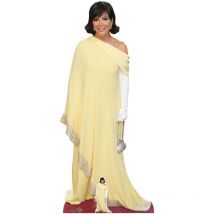 Figurine en carton Kris Jenner en robe jaune du met gala 2022 - l' incroyable famille Kardashian - Haut 177 cm