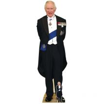 Star Cutouts - Figurine en carton Roi Charles iii avec ses médailles - Haut 181 cm